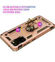 Zanderlyn Samsung S20 5G Case with Kickstand and Metal Ring - Shockproof Samsung S20 5G Case Military Grade Drop Tested - Slim Dual Layer Samsung Galaxy S20 Case - Rose Gold