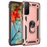 Zanderlyn Samsung S21 FE Case with Kickstand and Metal Ring - Shockproof Galaxy S21 FE Case Military Grade Drop Tested - Slim Dual Layer Samsung Galaxy S21 FE 5G Phone Case - Pink