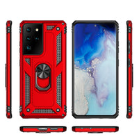 Zanderlyn Samsung S21 Ultra Case with Kickstand and Metal Ring - Shockproof Galaxy S21 Ultra Case Military Grade Drop Tested - Slim Dual Layer Samsung Galaxy S21 Ultra 5G Phone Case - Red