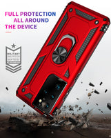 Zanderlyn Samsung S21 Ultra Case with Kickstand and Metal Ring - Shockproof Galaxy S21 Ultra Case Military Grade Drop Tested - Slim Dual Layer Samsung Galaxy S21 Ultra 5G Phone Case - Red