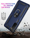 Zanderlyn Samsung S21 Case with Kickstand and Metal Ring - Shockproof Galaxy S21 Case Military Grade Drop Tested - Slim Dual Layer Samsung Galaxy S21 5G Phone Case - Blue