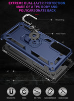 Zanderlyn Samsung S21 Case with Kickstand and Metal Ring - Shockproof Galaxy S21 Case Military Grade Drop Tested - Slim Dual Layer Samsung Galaxy S21 5G Phone Case - Blue