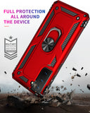 Zanderlyn Samsung S21 FE Case with Kickstand and Metal Ring - Shockproof Galaxy S21 FE Case Military Grade Drop Tested - Slim Dual Layer Samsung Galaxy S21 FE 5G Phone Case - Red