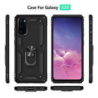 Zanderlyn Samsung S20 5G Case with Kickstand and Metal Ring - Shockproof Samsung S20 5G Case Military Grade Drop Tested - Slim Dual Layer Samsung Galaxy S20 Case - Black