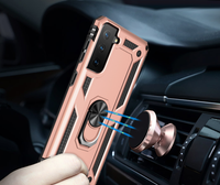 Zanderlyn Samsung S21 Case with Kickstand and Metal Ring - Shockproof Galaxy S21 Case Military Grade Drop Tested - Slim Dual Layer Samsung Galaxy S21 5G Phone Case - Rose Gold